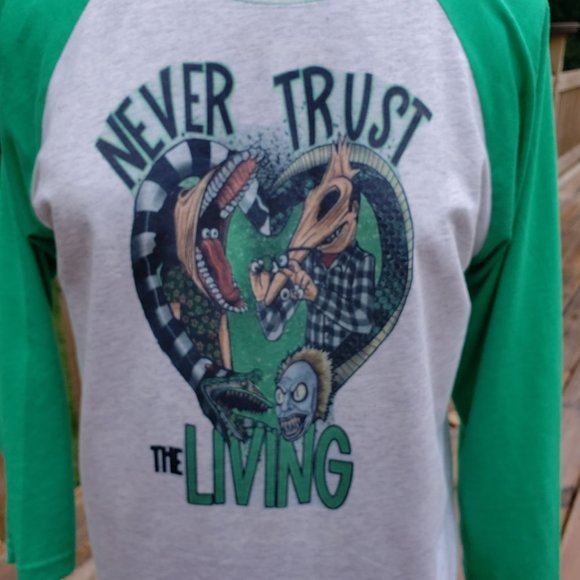 Never Trust the Living (Beetlejuice) Raglan shirt - Picture 4 of 7